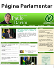 página pessoal do senador
